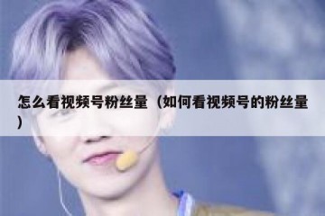 怎么看视频号粉丝量（如何看视频号的粉丝量）