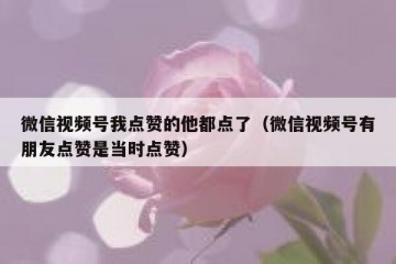 微信视频号我点赞的他都点了（微信视频号有朋友点赞是当时点赞）