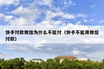 快手付款微信为什么不能付（快手不能用微信付款）