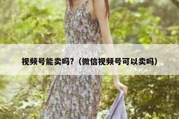 视频号能卖吗?（微信视频号可以卖吗）
