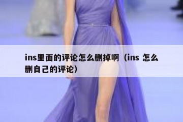 ins里面的评论怎么删掉啊（ins 怎么删自己的评论）