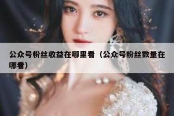 公众号粉丝收益在哪里看（公众号粉丝数量在哪看）