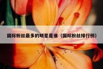 国际粉丝最多的明星是谁（国际粉丝排行榜）