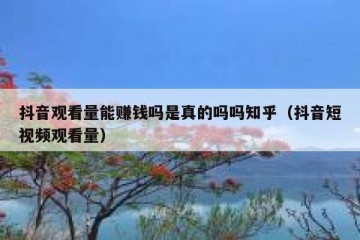 抖音观看量能赚钱吗是真的吗吗知乎（抖音短视频观看量）