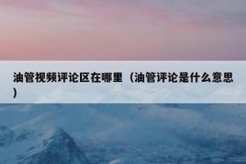 油管视频评论区在哪里（油管评论是什么意思）