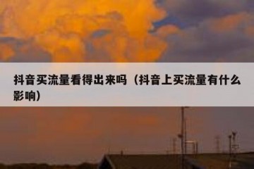抖音买流量看得出来吗（抖音上买流量有什么影响）