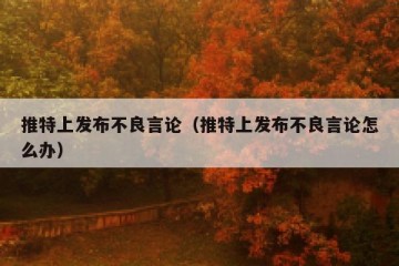 推特上发布不良言论（推特上发布不良言论怎么办）