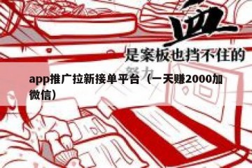 app推广拉新接单平台（一天赚2000加微信）