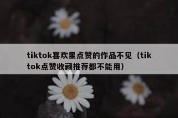 tiktok喜欢里点赞的作品不见（tiktok点赞收藏推荐都不能用）