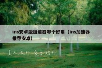 ins安卓版加速器哪个好用（ins加速器推荐安卓）