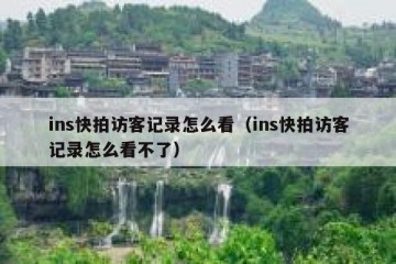 ins快拍访客记录怎么看（ins快拍访客记录怎么看不了）