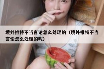 境外推特不当言论怎么处理的（境外推特不当言论怎么处理的呢）