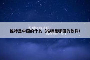 推特是中国的什么（推特是哪国的软件）