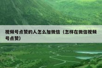 视频号点赞的人怎么加微信（怎样在微信视频号点赞）