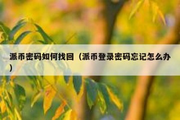 派币密码如何找回（派币登录密码忘记怎么办）