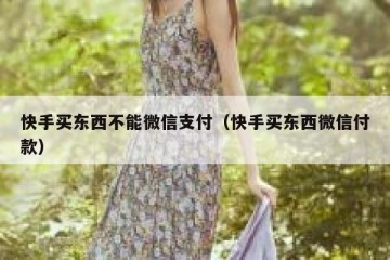 快手买东西不能微信支付（快手买东西微信付款）