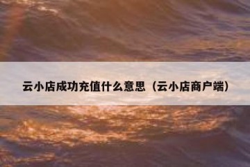 云小店成功充值什么意思（云小店商户端）
