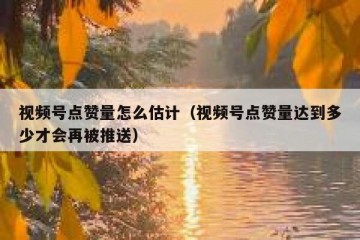 视频号点赞量怎么估计（视频号点赞量达到多少才会再被推送）