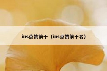 ins点赞前十（ins点赞前十名）