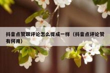 抖音点赞跟评论怎么提成一样（抖音点评论赞有何用）