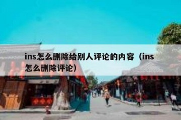 ins怎么删除给别人评论的内容（ins 怎么删除评论）