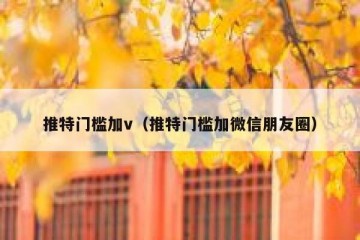 推特门槛加v（推特门槛加微信朋友圈）