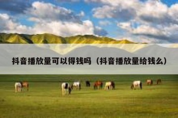 抖音播放量可以得钱吗（抖音播放量给钱么）