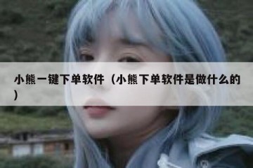 小熊一键下单软件（小熊下单软件是做什么的）
