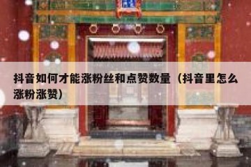 抖音如何才能涨粉丝和点赞数量（抖音里怎么涨粉涨赞）