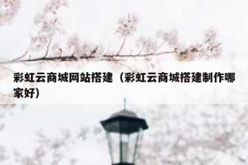 彩虹云商城网站搭建（彩虹云商城搭建制作哪家好）