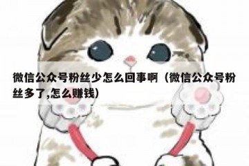 微信公众号粉丝少怎么回事啊（微信公众号粉丝多了,怎么赚钱）