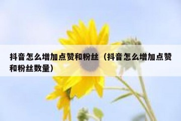 抖音怎么增加点赞和粉丝（抖音怎么增加点赞和粉丝数量）