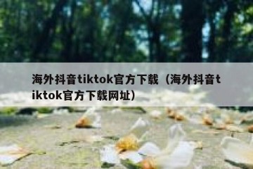 海外抖音tiktok官方下载（海外抖音tiktok官方下载网址）