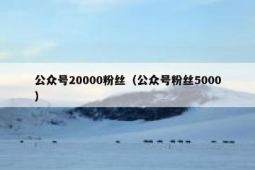 公众号20000粉丝（公众号粉丝5000）