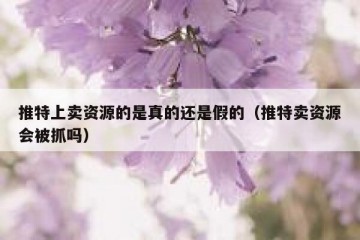 推特上卖资源的是真的还是假的（推特卖资源会被抓吗）