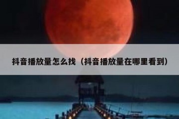 抖音播放量怎么找（抖音播放量在哪里看到）