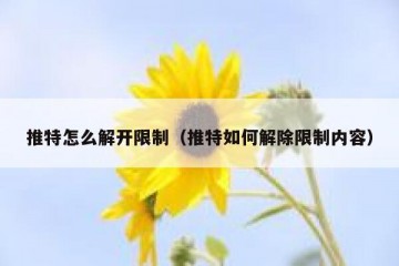推特怎么解开限制（推特如何解除限制内容）