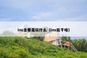 ins主要是玩什么（ins能干啥）