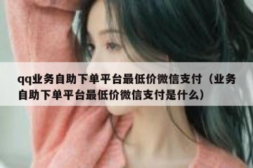 qq业务自助下单平台最低价微信支付（业务自助下单平台最低价微信支付是什么）