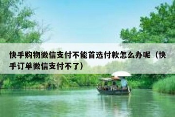 快手购物微信支付不能首选付款怎么办呢（快手订单微信支付不了）