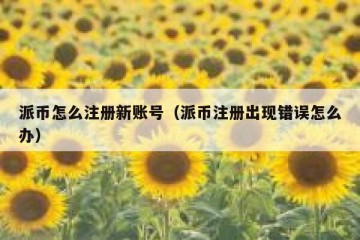 派币怎么注册新账号（派币注册出现错误怎么办）