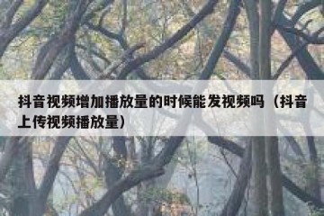 抖音视频增加播放量的时候能发视频吗（抖音上传视频播放量）