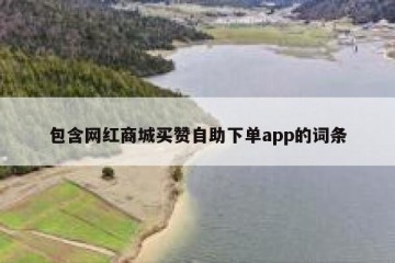 包含网红商城买赞自助下单app的词条