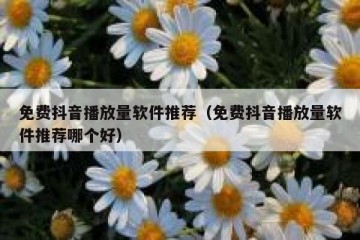 免费抖音播放量软件推荐（免费抖音播放量软件推荐哪个好）