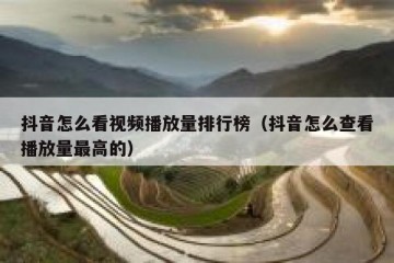 抖音怎么看视频播放量排行榜（抖音怎么查看播放量最高的）