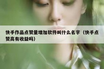 快手作品点赞量增加软件叫什么名字（快手点赞高有收益吗）