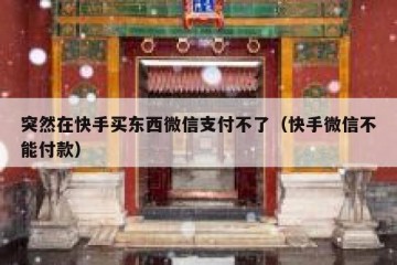 突然在快手买东西微信支付不了（快手微信不能付款）