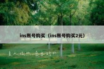 ins账号购买（ins账号购买2元）