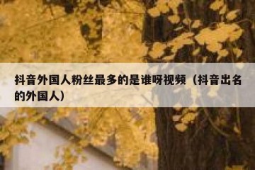 抖音外国人粉丝最多的是谁呀视频（抖音出名的外国人）