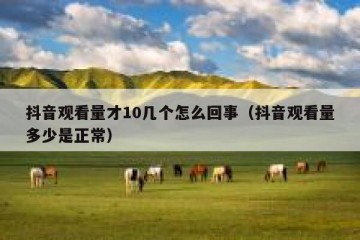 抖音观看量才10几个怎么回事（抖音观看量多少是正常）